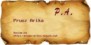 Prusz Arika névjegykártya